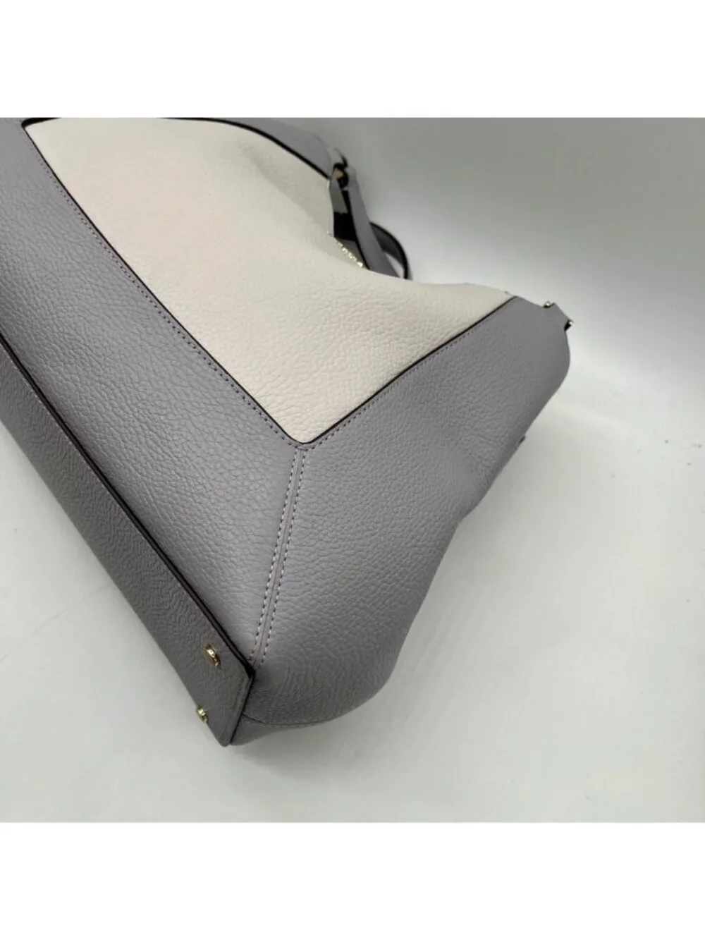 Kate Spade Gray And Cream Pebbled Leather Satchel Set